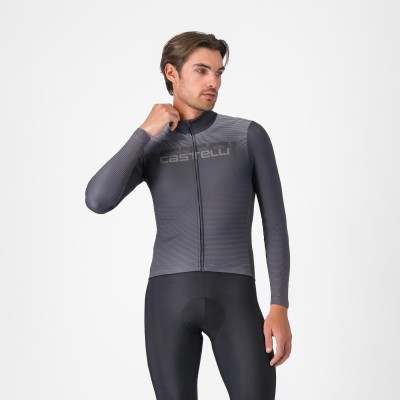 CASTELLI APICE THERMAL JERSEY DARK GRAY/SMOKY GRAY-SILVER GREY