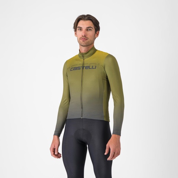 CASTELLI APICE THERMAL JERSEY SAGE/TWILIGHT BLUE-MANGO MOJITO