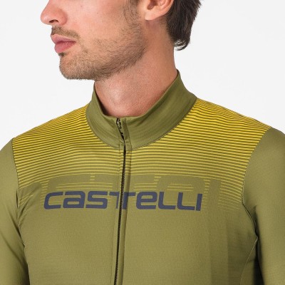 CASTELLI APICE THERMAL JERSEY SAGE/TWILIGHT BLUE-MANGO MOJITO
