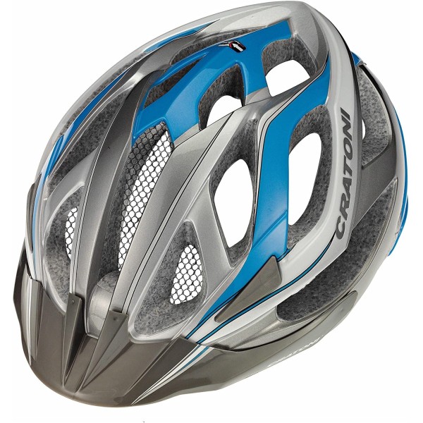 CRATONI CASCO MIURO REARLIGHT SILVER WHITE BLUE GLOSSY