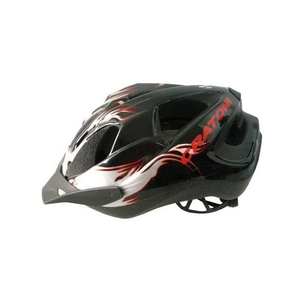 CRATONI CASCO C-BASE KID BLACK SILVER RED GLOSSY