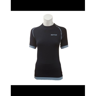 AERO 2 MAGLIA MANICA CORTA DONNA NERO LANA MERINO 81%