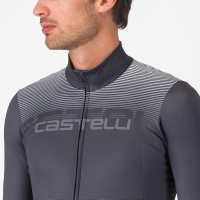 CASTELLI APICE THERMAL JERSEY DARK GRAY/SMOKY GRAY-SILVER GREY