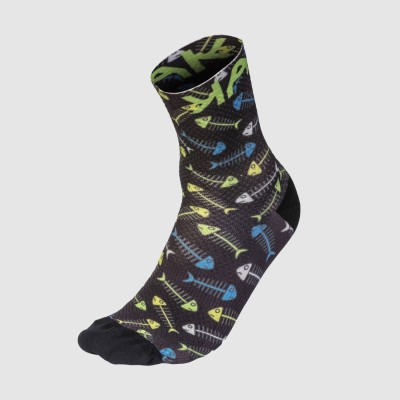 KARPOS GREEN FIRE SOCKS BLACK GREEN YELLOW WHITE