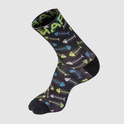 KARPOS GREEN FIRE SOCKS BLACK GREEN YELLOW WHITE