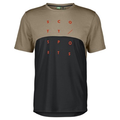 SCOTT TEE M'S TRAIL FLOW DRI SS TOAST BEGIE BLACK